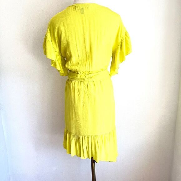 Nissa Ruffled Yellow Asymmetrical Dress – Size 2 Summer Vibes - Picture 12 of 16